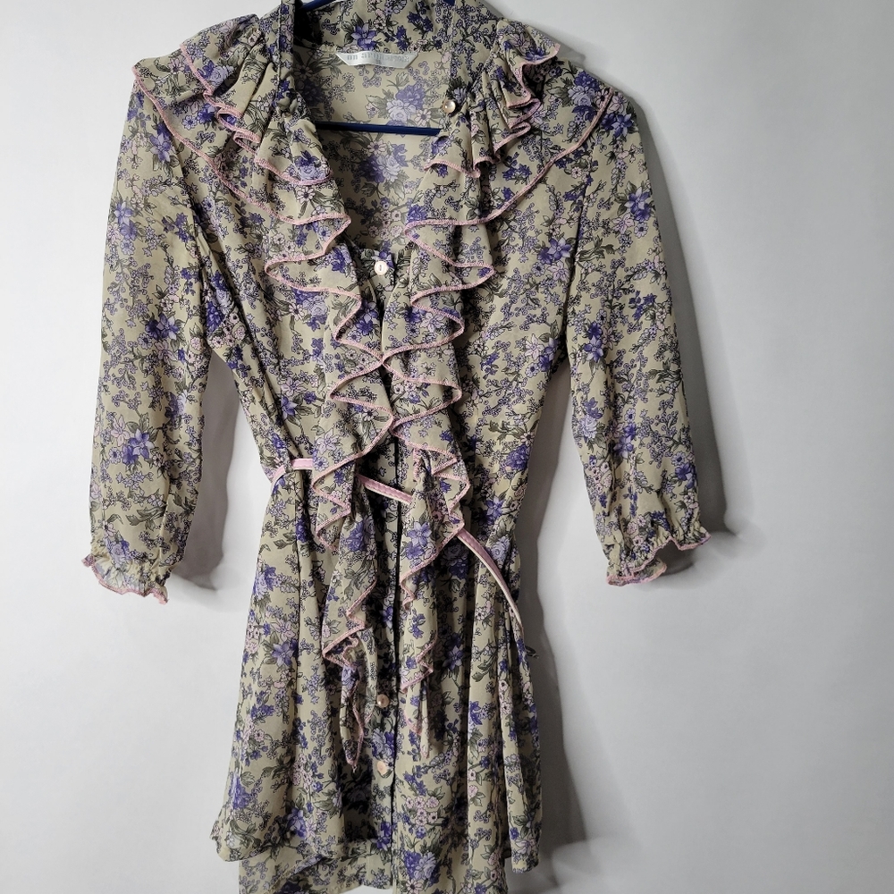On Aron Aron Cottagecore Floral Dress Size 36